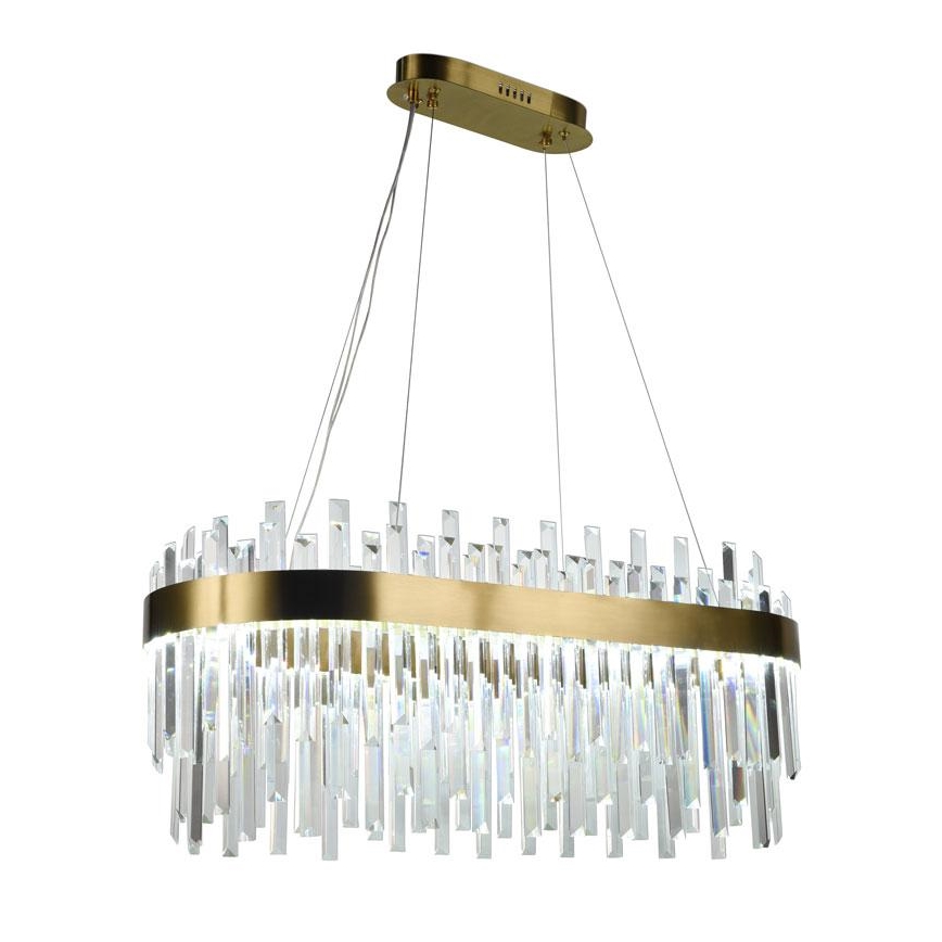 LED Dimbart kristallkrona på kabel LED/100W/230V 3000-6500K guld + fjärrkontroll