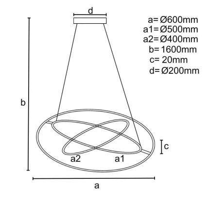 LED Dimbar taklampa LED/105W/230V 3000-6500K Ø 60 cm + fjärrkontroll