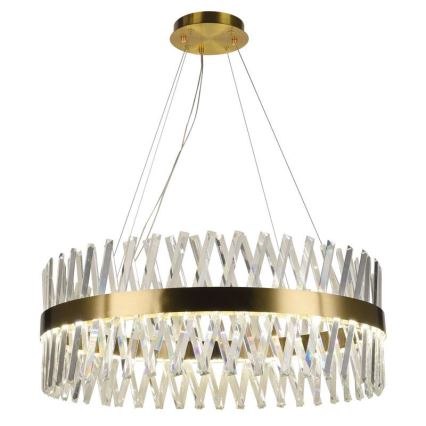 LED Dimbar kristallkrona på kabel LED/110W/230V 3000-6500K guld + fjärrkontroll