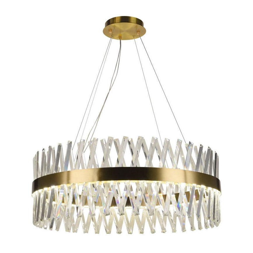 LED Dimbar kristallkrona på kabel LED/110W/230V 3000-6500K guld + fjärrkontroll