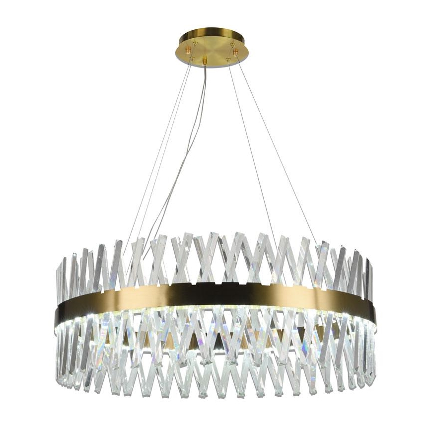 LED Dimbar kristallkrona på kabel LED/110W/230V 3000-6500K guld + fjärrkontroll