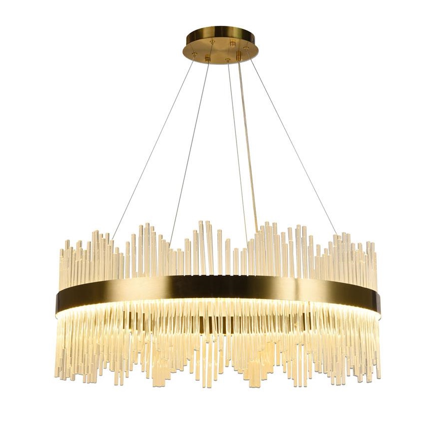 LED Dimbar kristallkrona på kabel LED/110W/230V 3000-6500K guld + fjärrkontroll