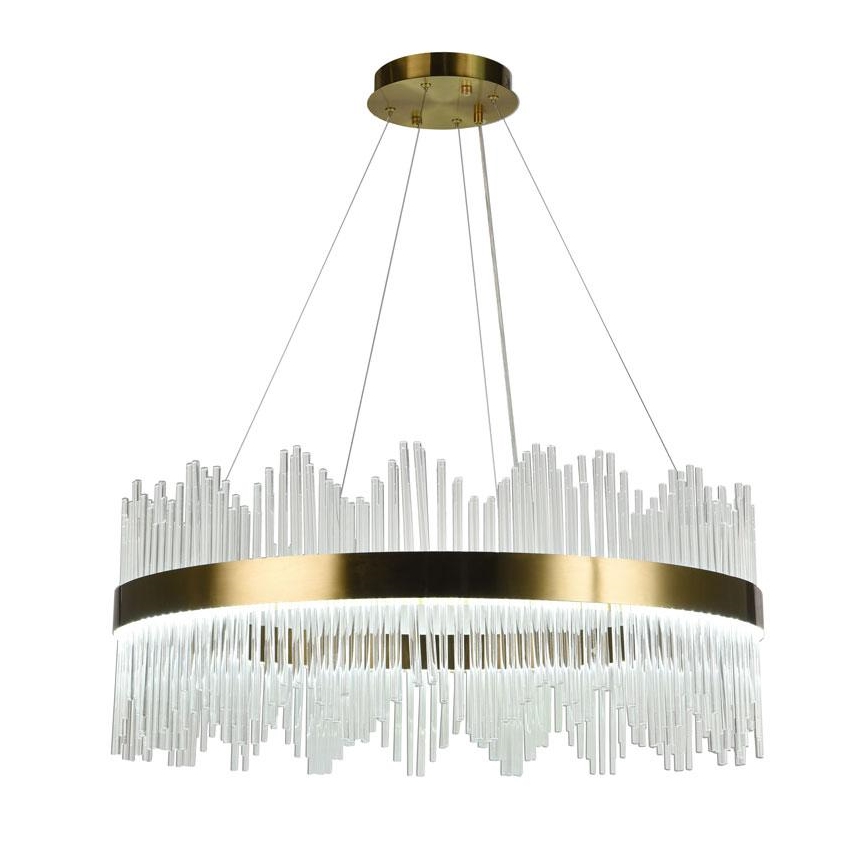 LED Dimbar kristallkrona på kabel LED/110W/230V 3000-6500K guld + fjärrkontroll