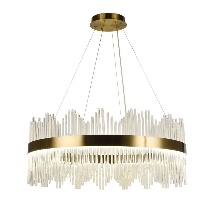 LED Dimbar kristallkrona på kabel LED/110W/230V 3000-6500K guld + fjärrkontroll