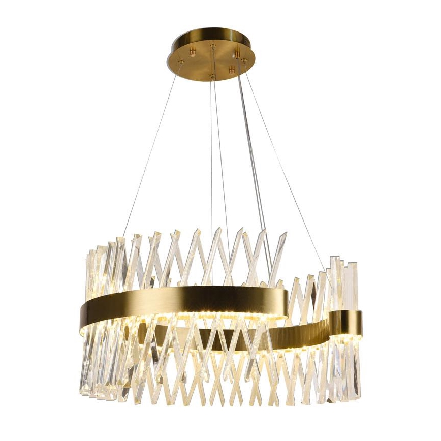 LED Dimbart kristallkrona på kabel LED/130W/230V 3000-6500K guld + fjärrkontroll