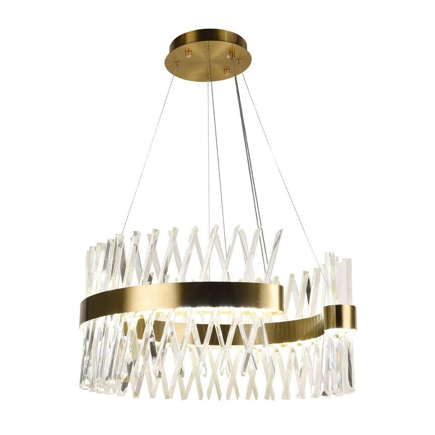 LED Dimbart kristallkrona på kabel LED/130W/230V 3000-6500K guld + fjärrkontroll