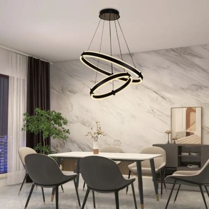 LED Dimbar taklampa LED/140W/230V 3000-6500K Ø 60 cm + fjärrkontroll