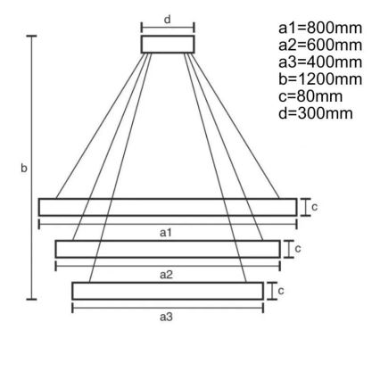 LED dimbar taklampa LED/170W/230V 3000-6500K Ø 80 cm + fjärrkontroll