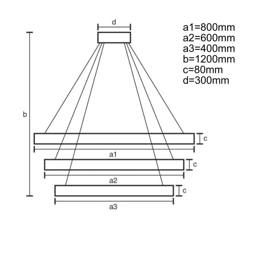 LED dimbar taklampa LED/170W/230V 3000-6500K Ø 80 cm + fjärrkontroll