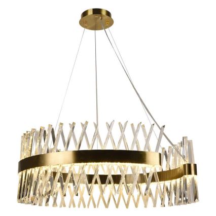 LED Dimbart kristallkrona på kabel LED/175W/230V 3000-6500K guld + fjärrkontroll