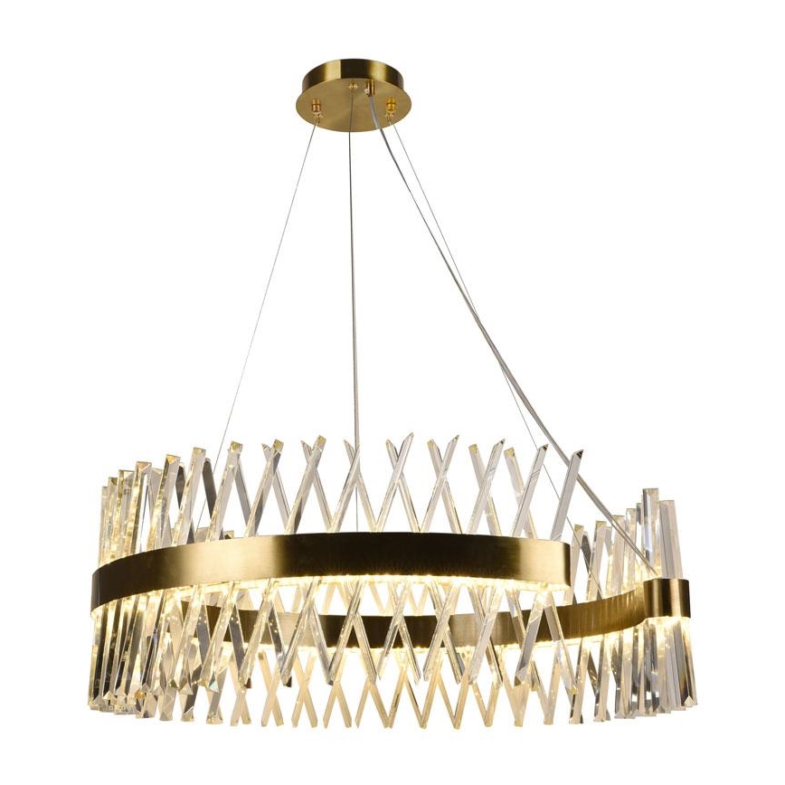 LED Dimbart kristallkrona på kabel LED/175W/230V 3000-6500K guld + fjärrkontroll