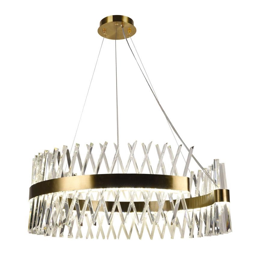 LED Dimbart kristallkrona på kabel LED/175W/230V 3000-6500K guld + fjärrkontroll