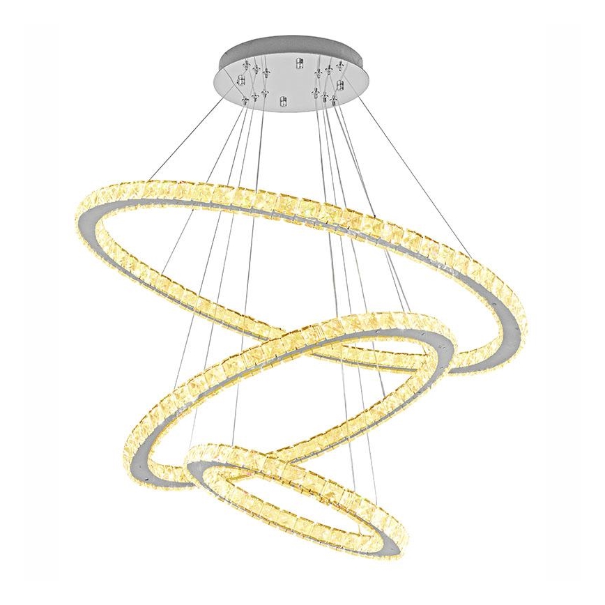 LED Dimbar kristallkrona på kabel LED/210W/230V 3000-6500K silver + fjärrkontroll