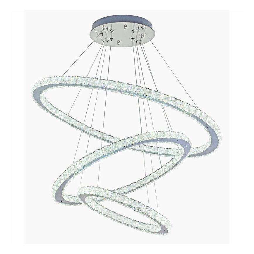 LED Dimbar kristallkrona på kabel LED/210W/230V 3000-6500K silver + fjärrkontroll