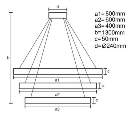 LED dimbar taklampa LED/250W/230V 3000-6500K Ø 80 cm + fjärrkontroll
