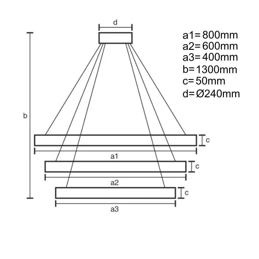 LED dimbar taklampa LED/250W/230V 3000-6500K Ø 80 cm + fjärrkontroll