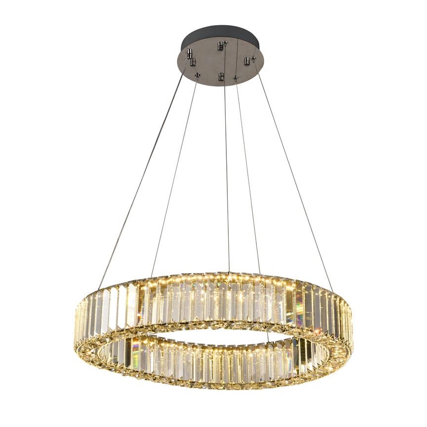 LED Dimbart kristallkrona på kabel LED/40W/230V 3000-6500K blank krom + fjärrkontroll