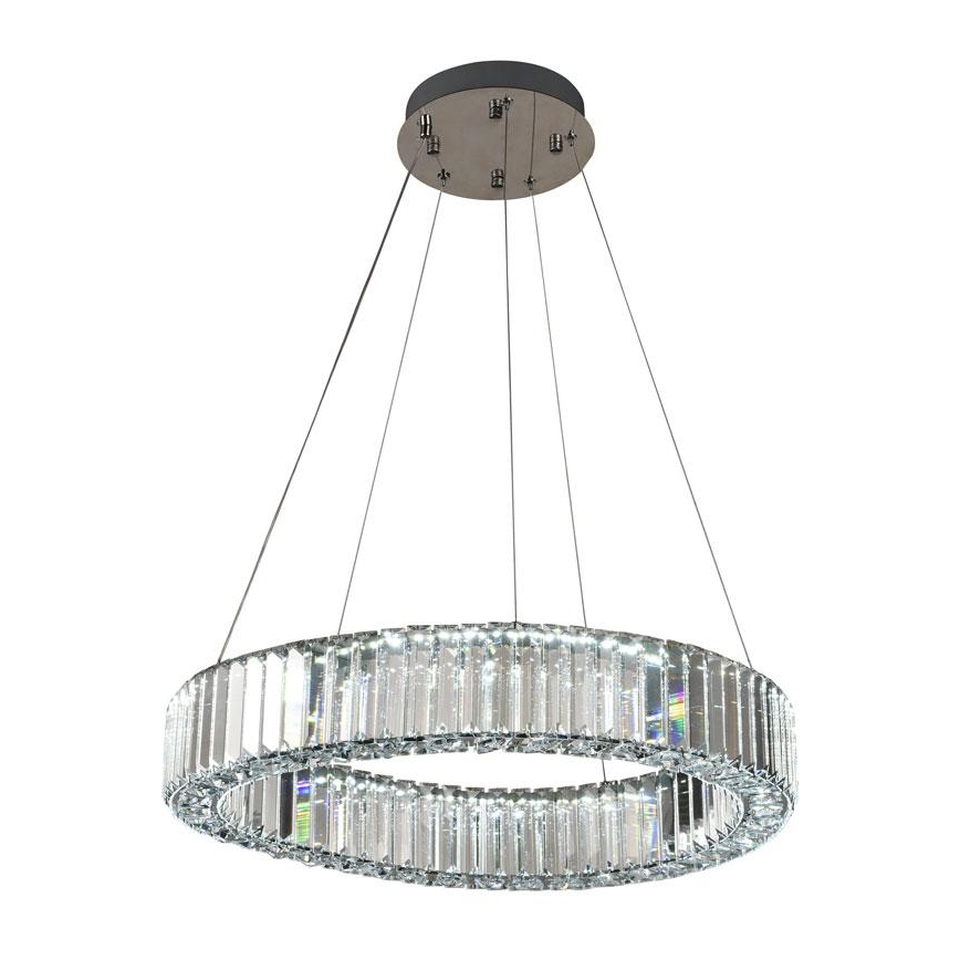 LED Dimbart kristallkrona på kabel LED/40W/230V 3000-6500K blank krom + fjärrkontroll