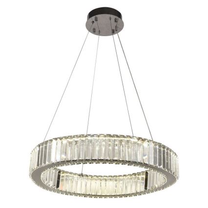LED Dimbart kristallkrona på kabel LED/40W/230V 3000-6500K blank krom + fjärrkontroll
