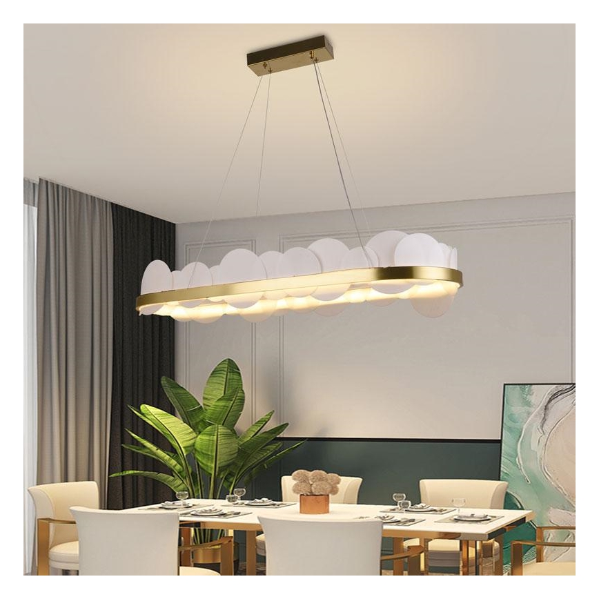 LED Dimbar taklampa LED/50W/230V 3000-6500K guld + fjärrkontroll