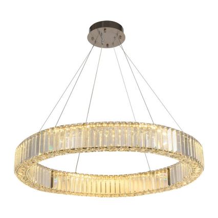 LED Dimbart kristallkrona på kabel LED/50W/230V 3000-6500K blank krom + fjärrkontroll