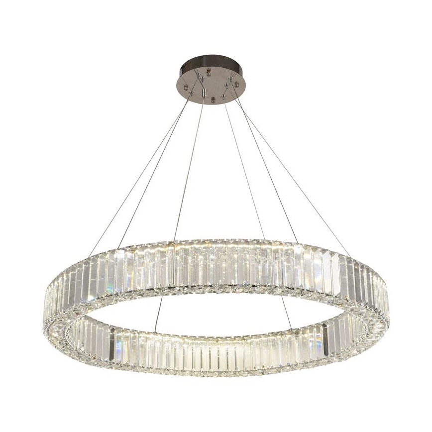 LED Dimbart kristallkrona på kabel LED/50W/230V 3000-6500K blank krom + fjärrkontroll