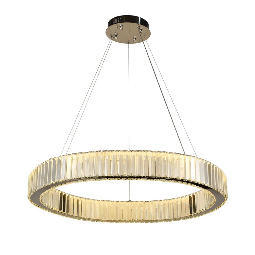 LED Dimbart kristallkrona på kabel LED/50W/230V 3000-6500K blank krom + fjärrkontroll