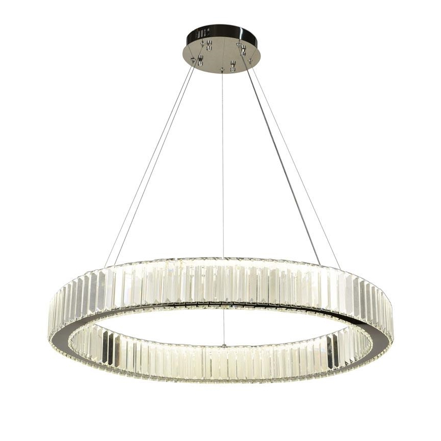 LED Dimbart kristallkrona på kabel LED/50W/230V 3000-6500K blank krom + fjärrkontroll