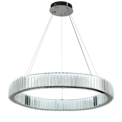 LED Dimbart kristallkrona på kabel LED/50W/230V 3000-6500K blank krom + fjärrkontroll