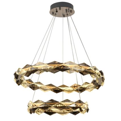 LED Dimbart kristallkrona på kabel LED/65W/230V 3000-6500K blank krom + fjärrkontroll