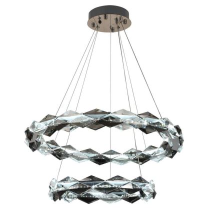 LED Dimbart kristallkrona på kabel LED/65W/230V 3000-6500K blank krom + fjärrkontroll