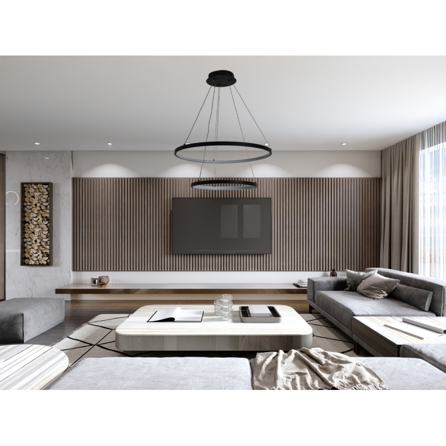 LED Dimbar taklampa LED/75W/230V 3000-6500K Ø 60 cm + fjärrkontroll