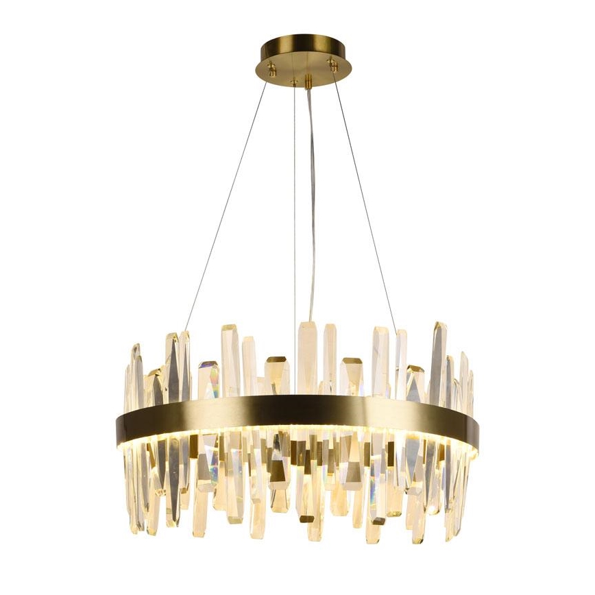 LED Dimbart kristallkrona på kabel LED/80W/230V 3000-6500K guld + fjärrkontroll