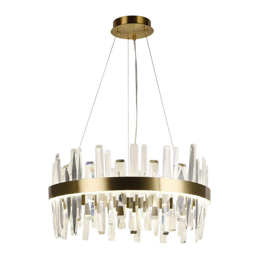 LED Dimbart kristallkrona på kabel LED/80W/230V 3000-6500K guld + fjärrkontroll