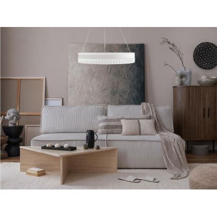 LED Dimbar kristallkrona på kabel LED/80W/230V 3000-6500K vit + fjärrkontroll