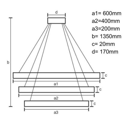 LED dimbar taklampa LED/90W/230V 3000-6500K Ø 60 cm + fjärrkontroll