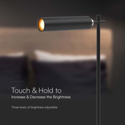 LED Dimbart magnetiskt uppladdningsbart skrivbordslampa 3-i-1 LED/3W/5V 4000K 1500 mAh svart