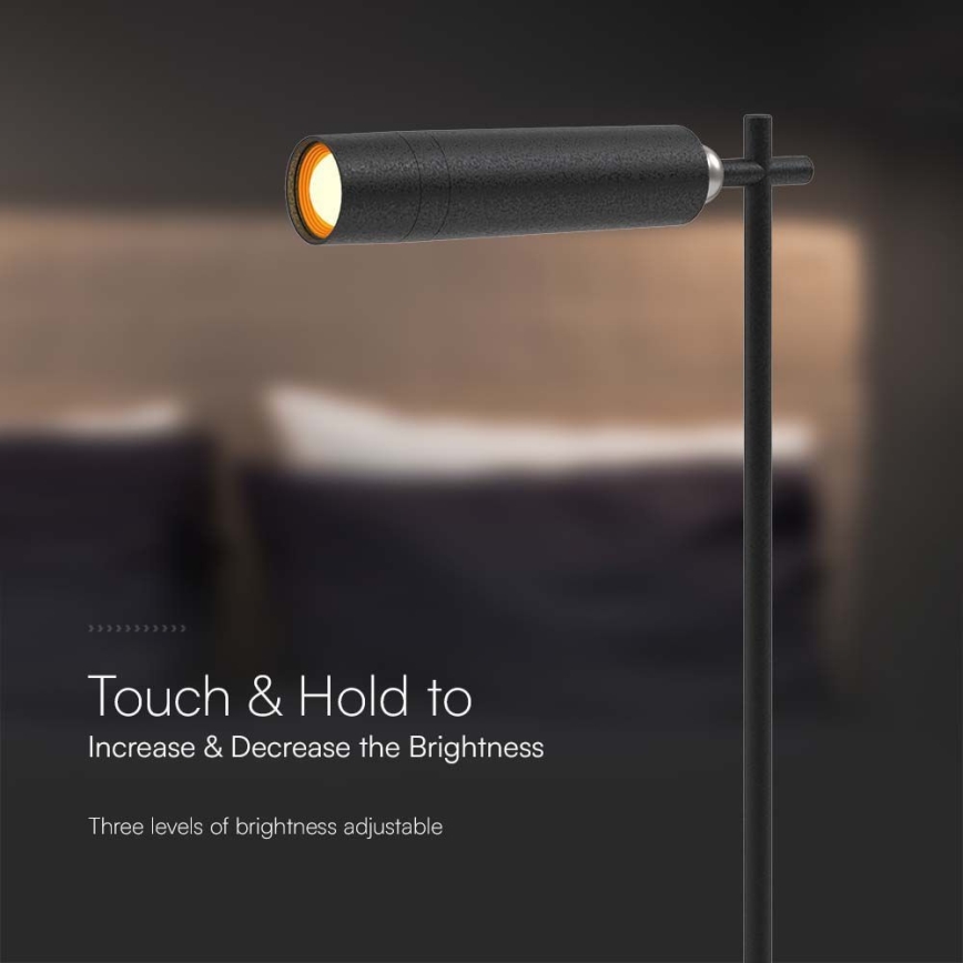 LED Dimbart magnetiskt uppladdningsbart skrivbordslampa 3-i-1 LED/3W/5V 4000K 1500 mAh svart