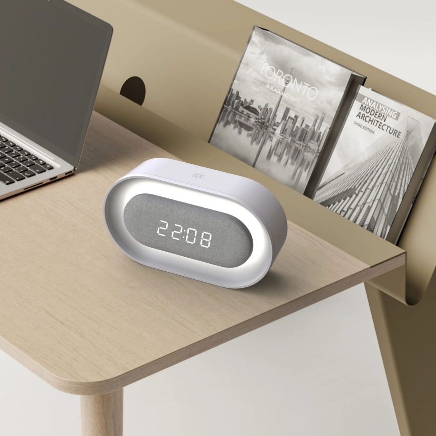 LED Dimbart nattlampa med väckarklocka KAJA LED/1,3W/5V 3000K