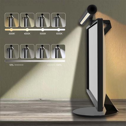 LED Dimbar pekskärmsbelysning LED/5W/5V 3000/4000/5000/6000K 42 cm svart