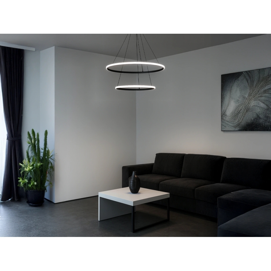 LED-dimbar pendellampa på vajer LED/55W/230V 3000-6500K Ø 60 cm + fjärrkontroll