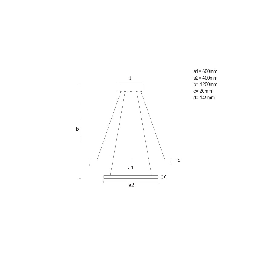 LED-dimbar pendellampa på vajer LED/55W/230V 3000-6500K Ø 60 cm + fjärrkontroll