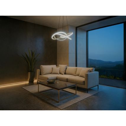 Dimbar LED-pendel på vajer LED/95W/230V 3000-6500K Ø 57 cm + fjärrkontroll
