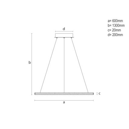 LED dimbar pendellampa på vajer LED/90W/230V 3000-6500K Ø 60 cm + fjärrkontroll