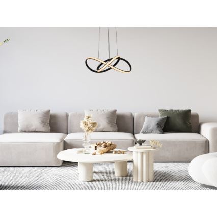 Dimmbar LED-pendellampa på vajer LED/65W/230V 3000-6500K Ø49 cm + fjärrkontroll