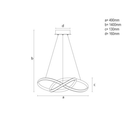 Dimmbar LED-pendellampa på vajer LED/65W/230V 3000-6500K Ø49 cm + fjärrkontroll