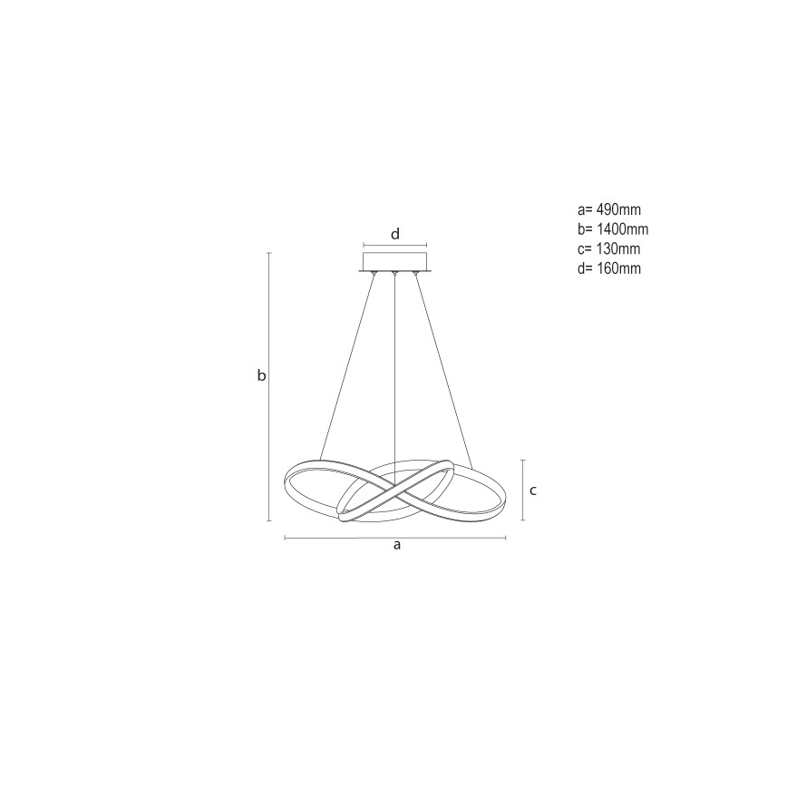 Dimmbar LED-pendellampa på vajer LED/65W/230V 3000-6500K Ø49 cm + fjärrkontroll