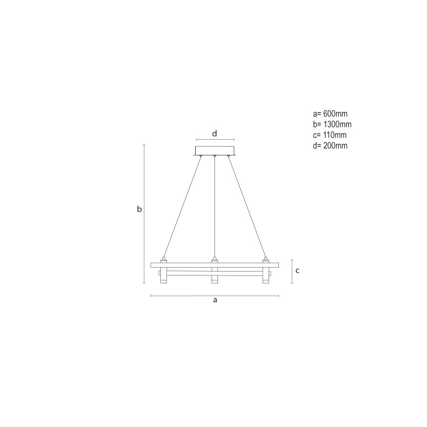 Dimbar LED-pendel på vajer LED/100W/230V 3000-6500K Ø 60 cm + fjärrkontroll