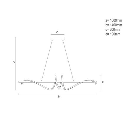 LED dimbar pendellampa på vajer LED/50W/230V 3000-6500K 100 cm + fjärrkontroll