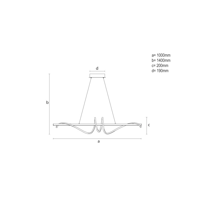 LED dimbar pendellampa på vajer LED/50W/230V 3000-6500K 100 cm + fjärrkontroll